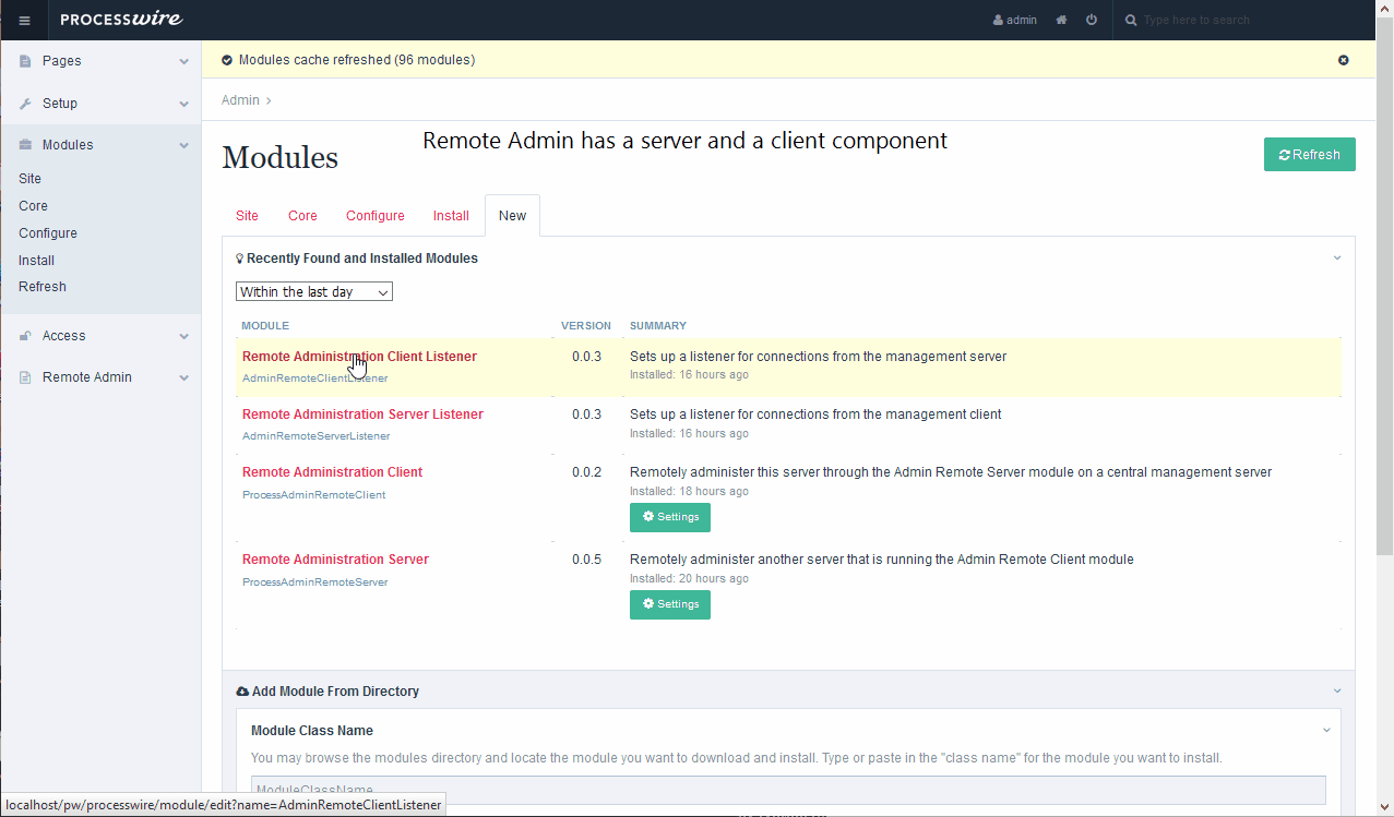 GitHub - BitPoet/ProcessAdminRemoteServer: ProcessWire Module for ...